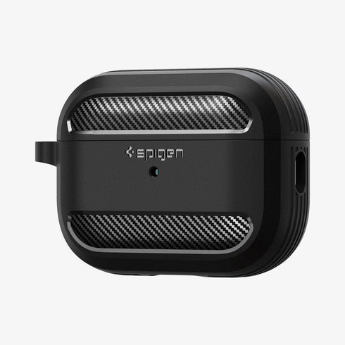 ACS05482 - Apple AirPods Pro 2 Case Rugged Armor in matte black showing the front